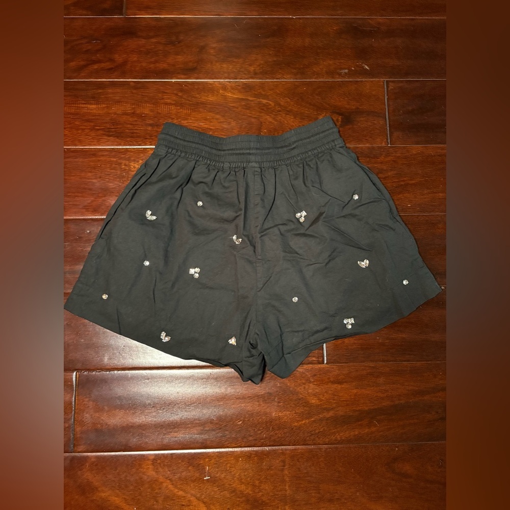 Sandro- Andalousie Rhinestone Embellished Drawstring Shorts. Size 36 or US 2/4 - Picture 5 of 12